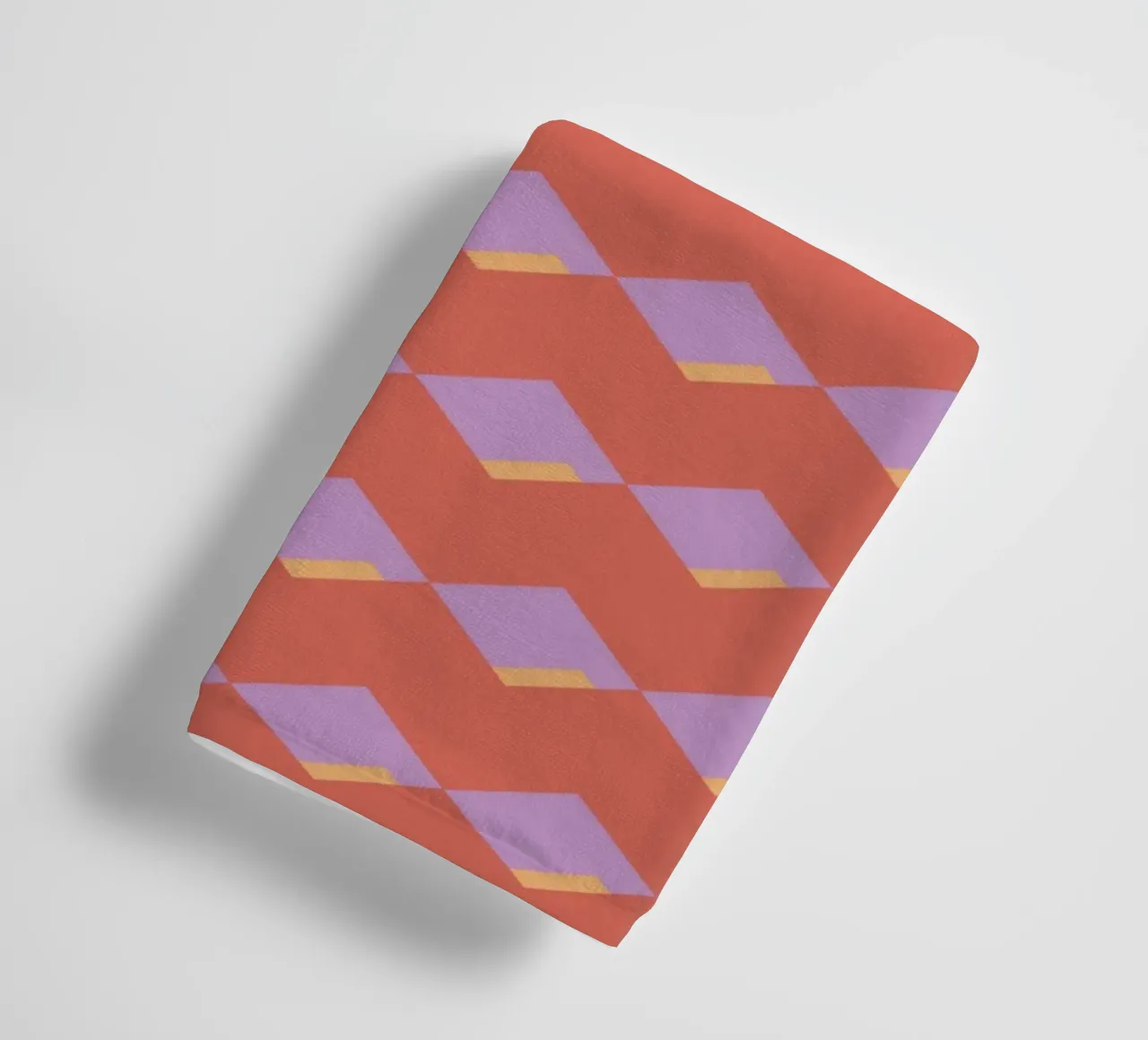 Ruitrood zigzagpatroon badhanddoek van Little Dean