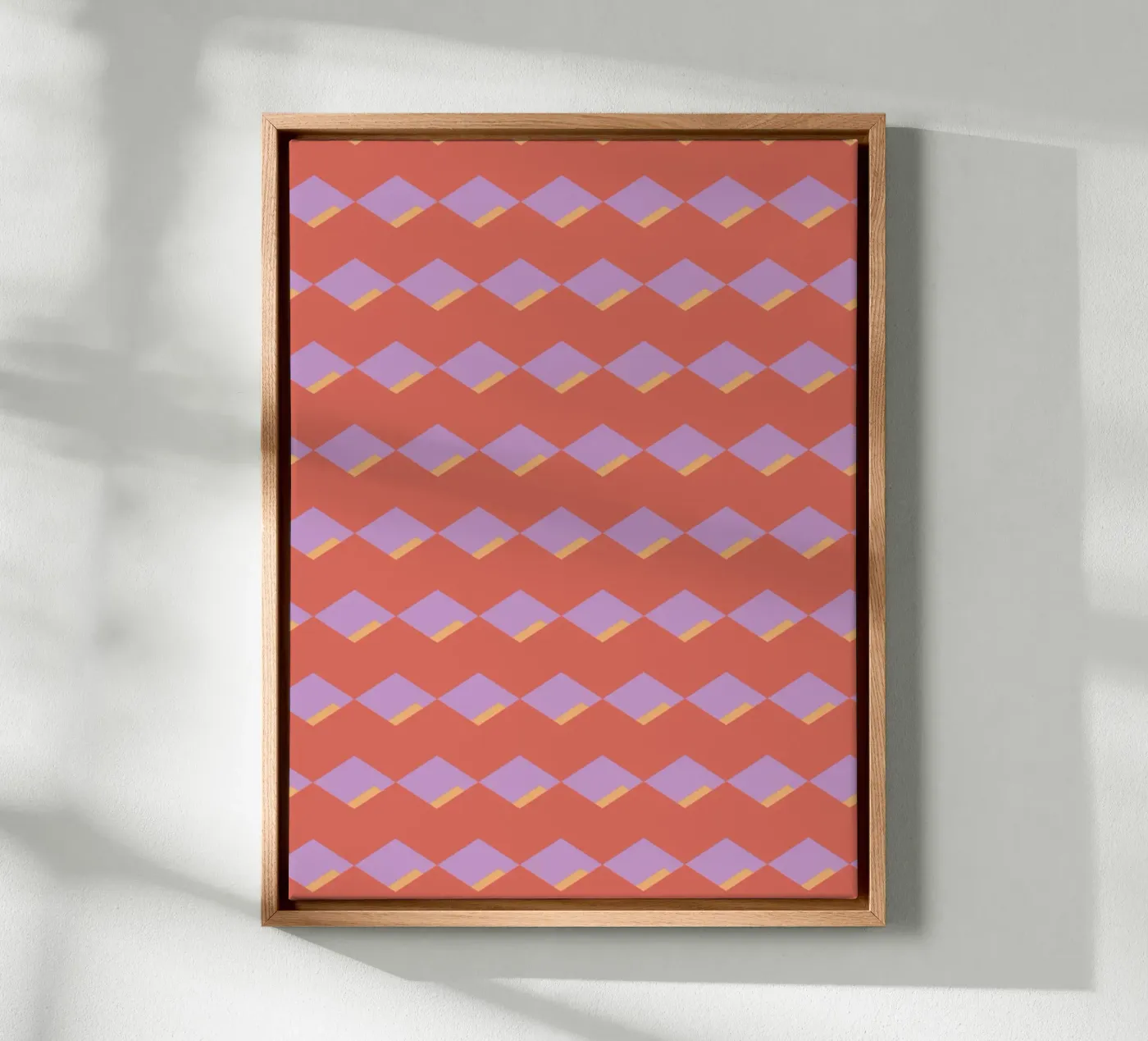 Diamond red zigzag pattern canvas by Little Dean