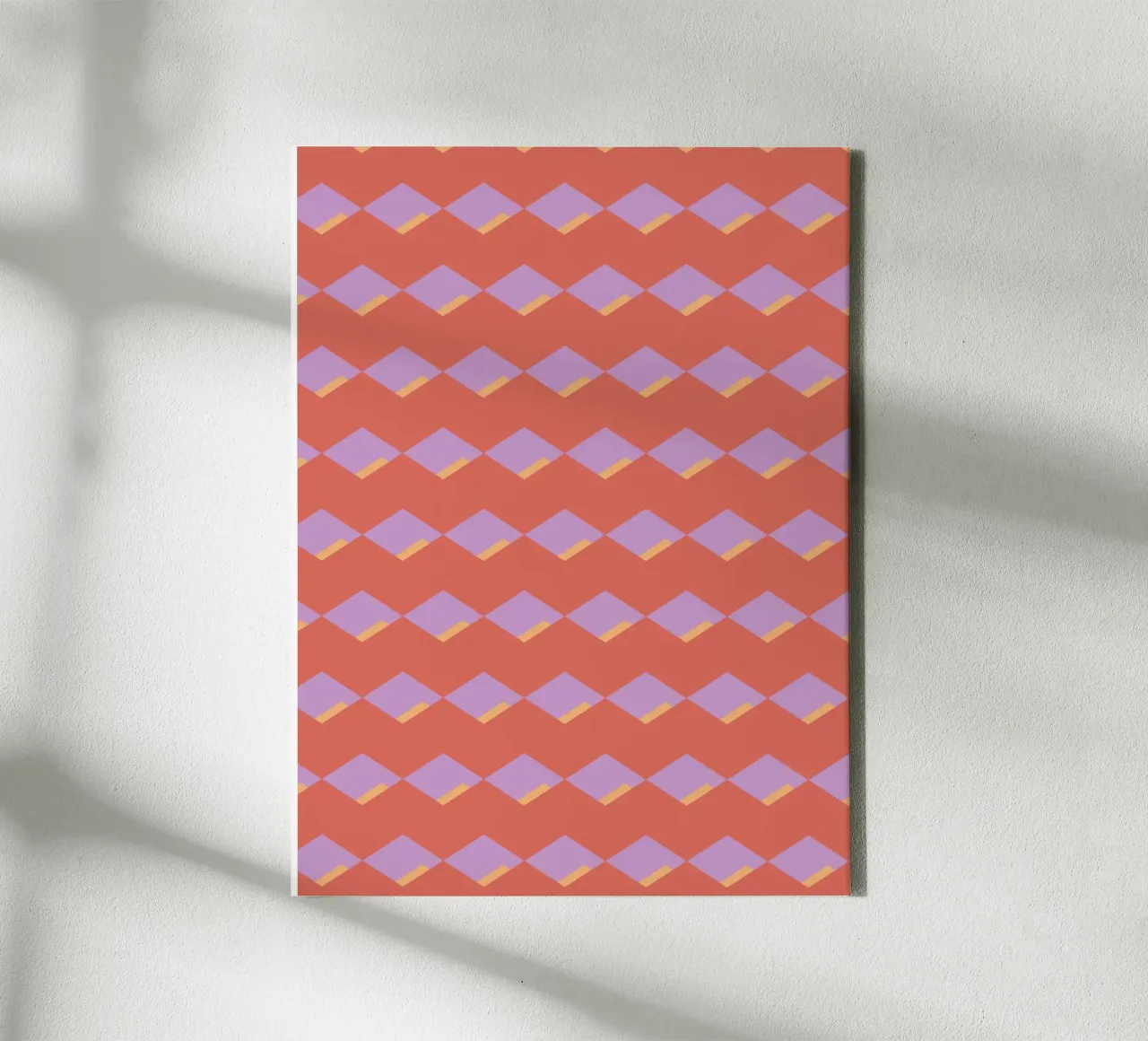 Ruitrood zigzagpatroon canvas van Little Dean