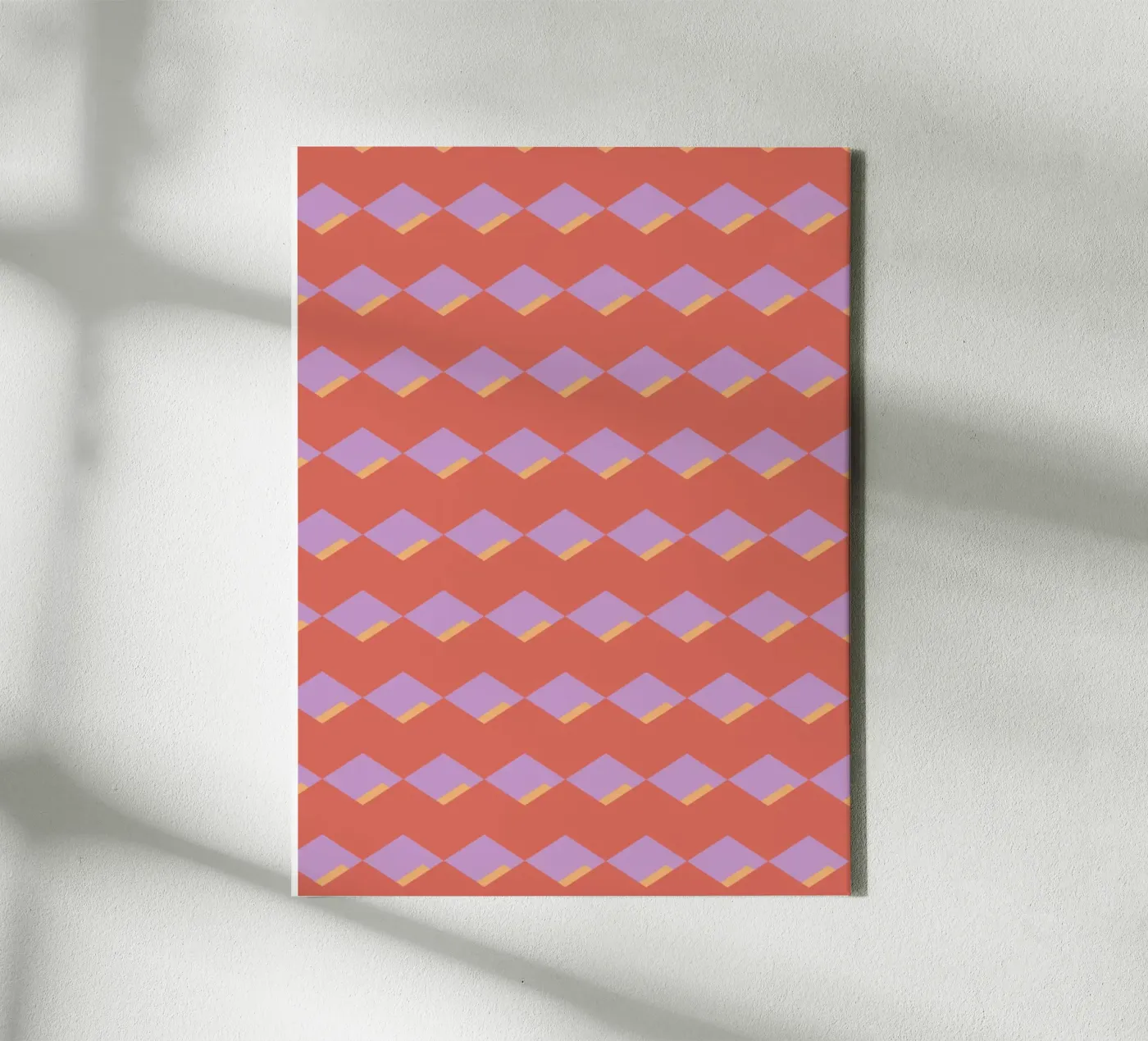 Diamond red zigzag pattern canvas by Little Dean
