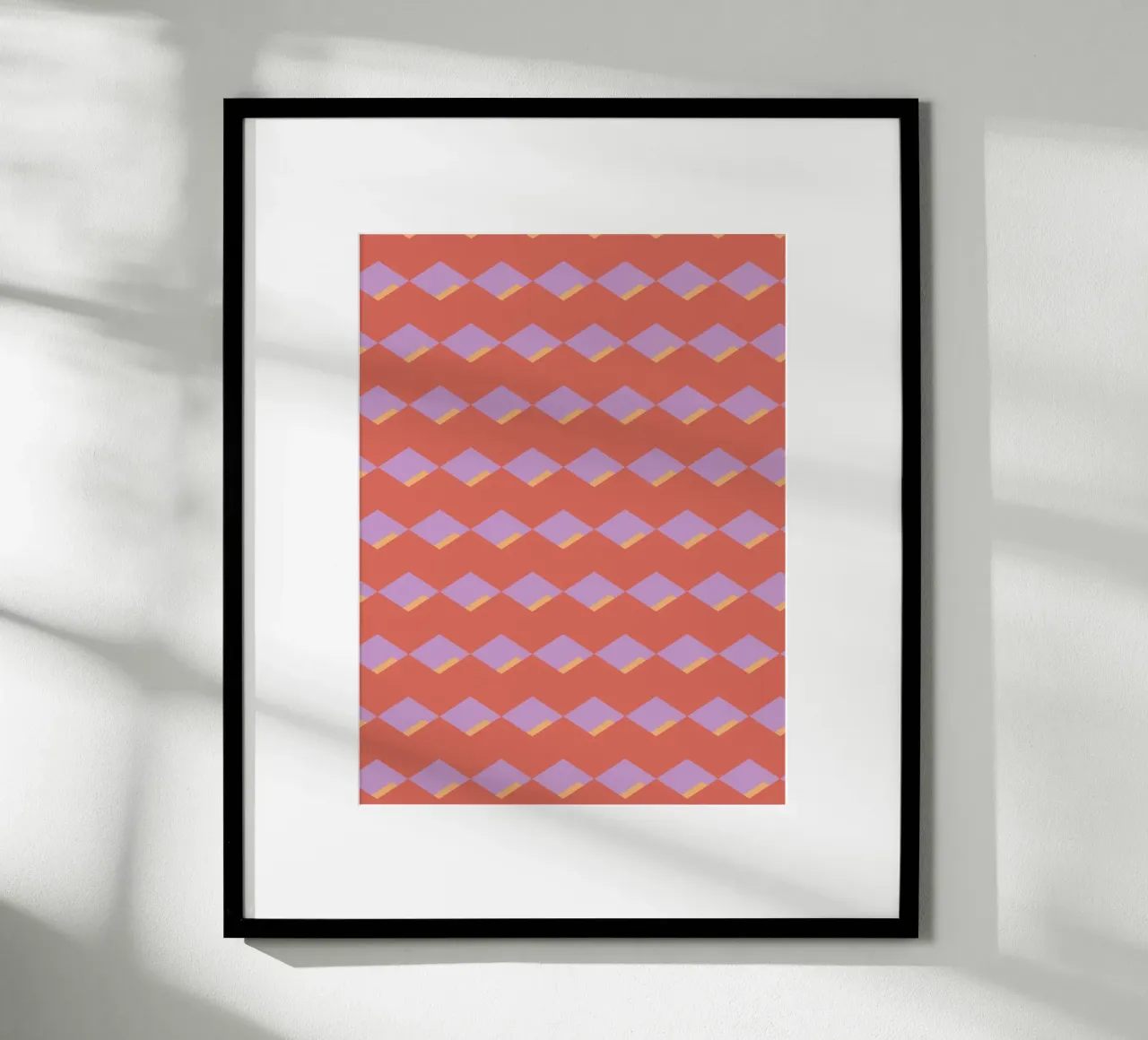 Diamond red zigzag pattern poster by Little Dean