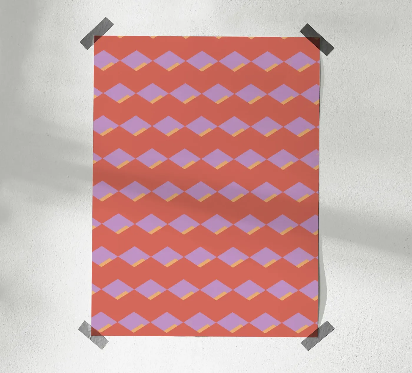 Diamond red zigzag pattern hahnemühle by Little Dean