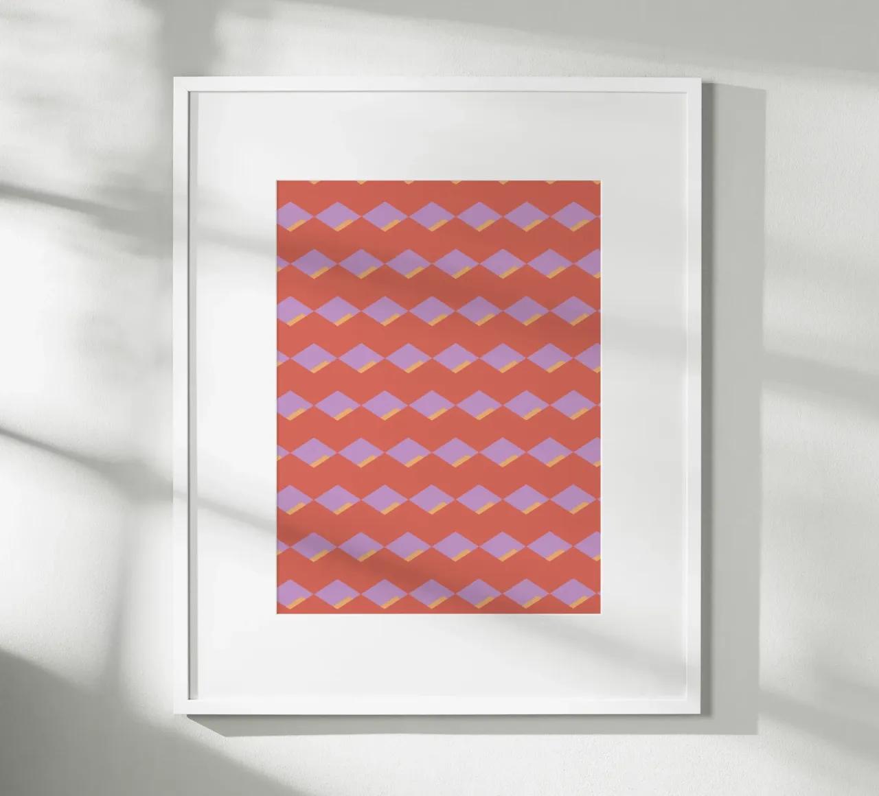 Diamond red zigzag pattern poster by Little Dean