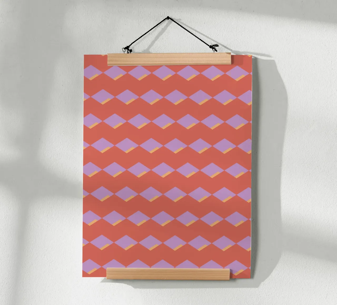 Diamond red zigzag pattern poster by Little Dean