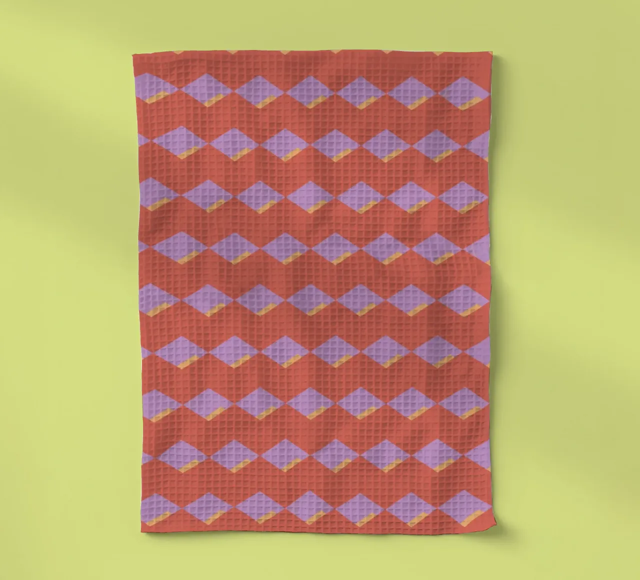 Diamond red zigzag pattern torchon de Little Dean