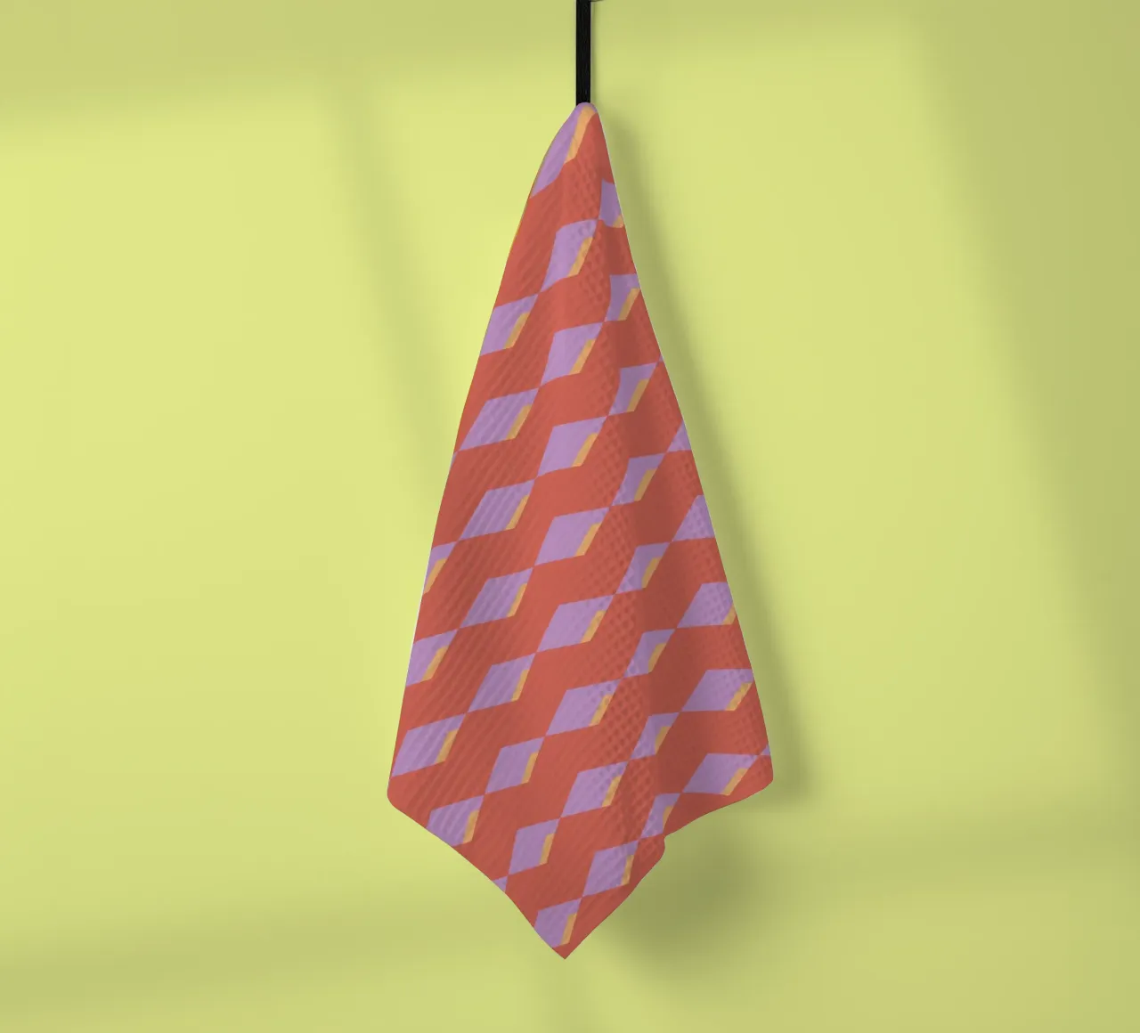 Diamond red zigzag pattern torchon de Little Dean