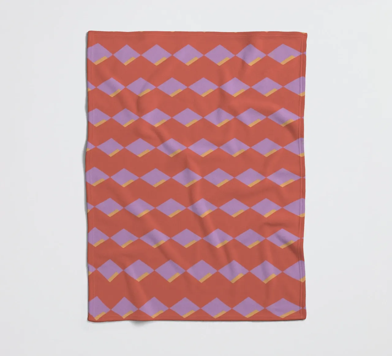 Diamond red zigzag pattern fleece blanket by Little Dean