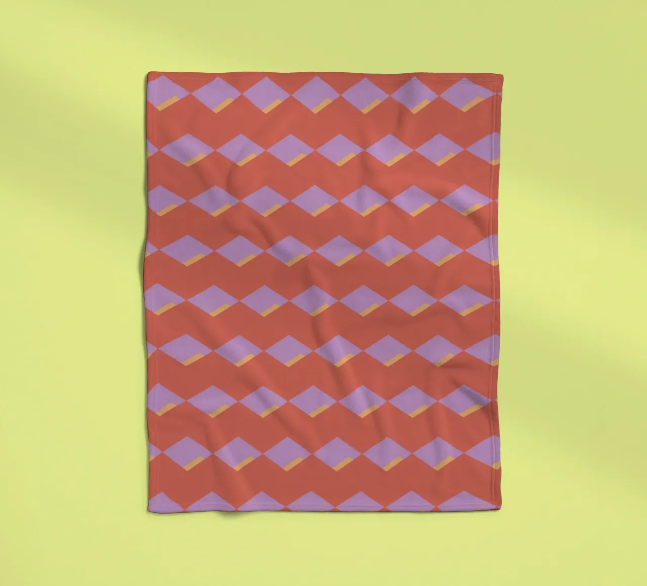 Diamond red zigzag pattern fleece blanket by Little Dean