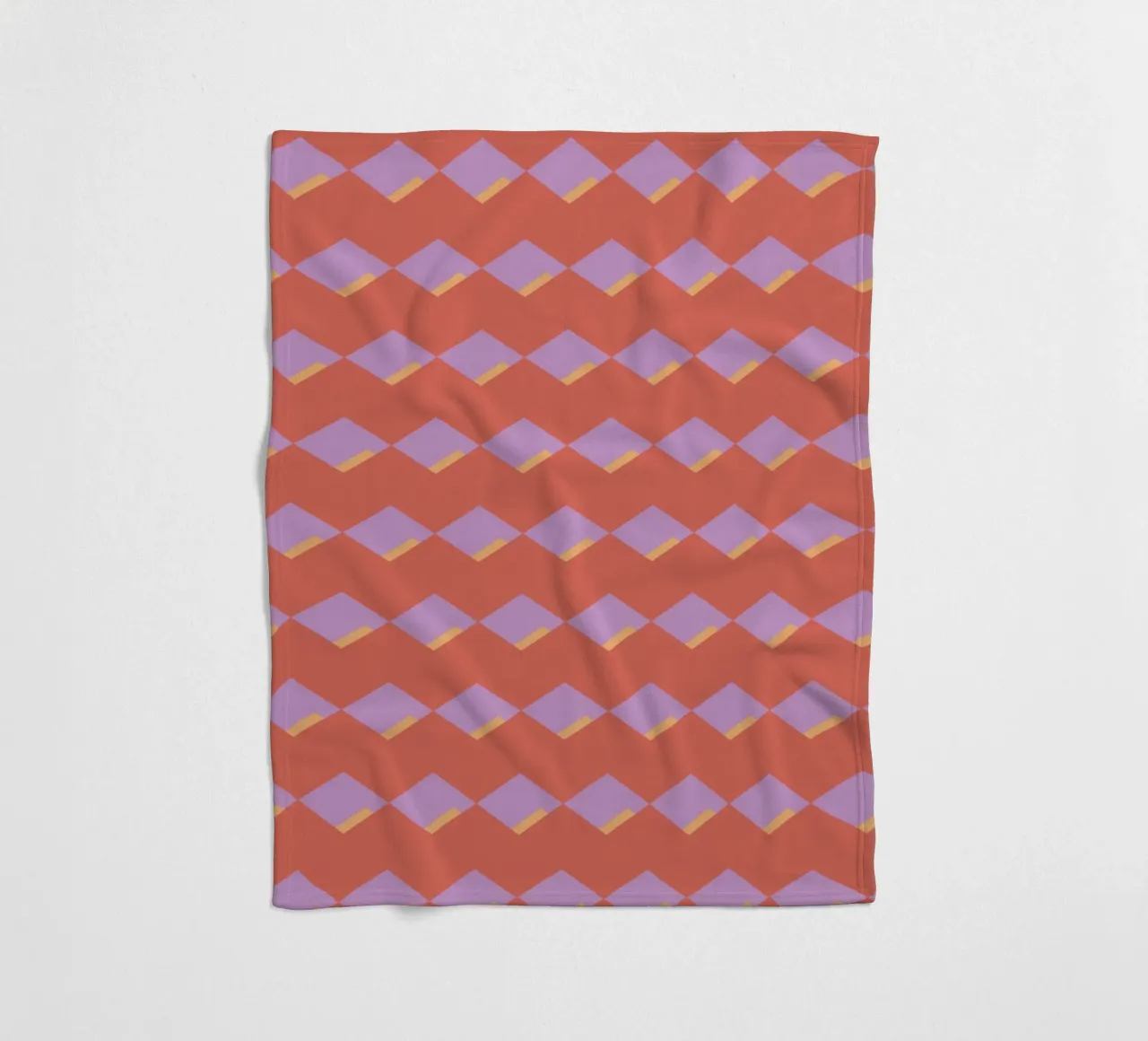 Diamond red zigzag pattern fleece blanket by Little Dean