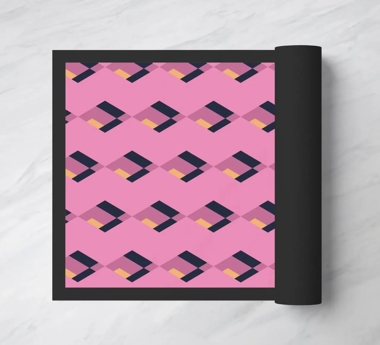 Diamond pink zigzag pattern doormat by Little Dean