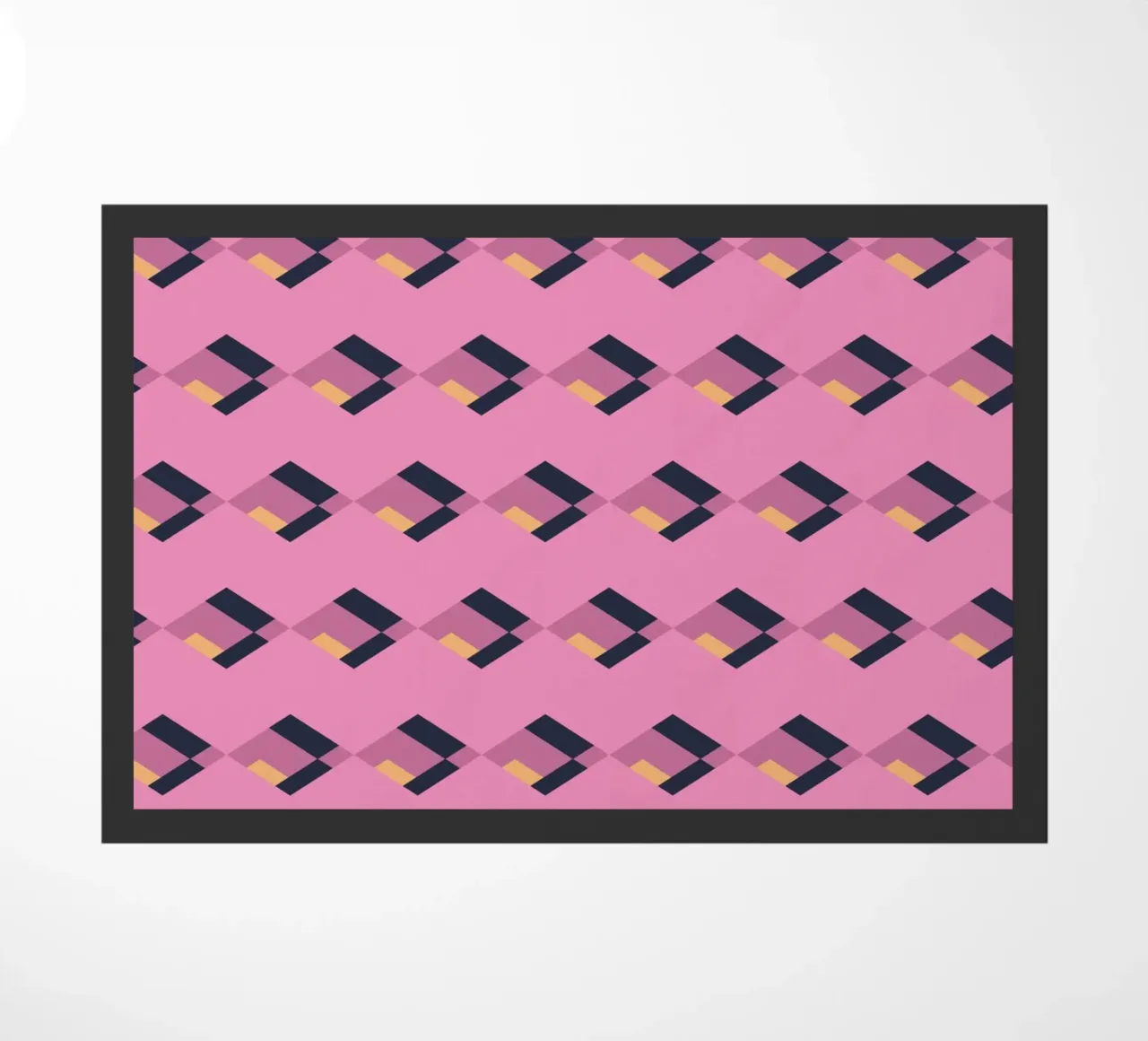 Diamond pink zigzag pattern doormat by Little Dean