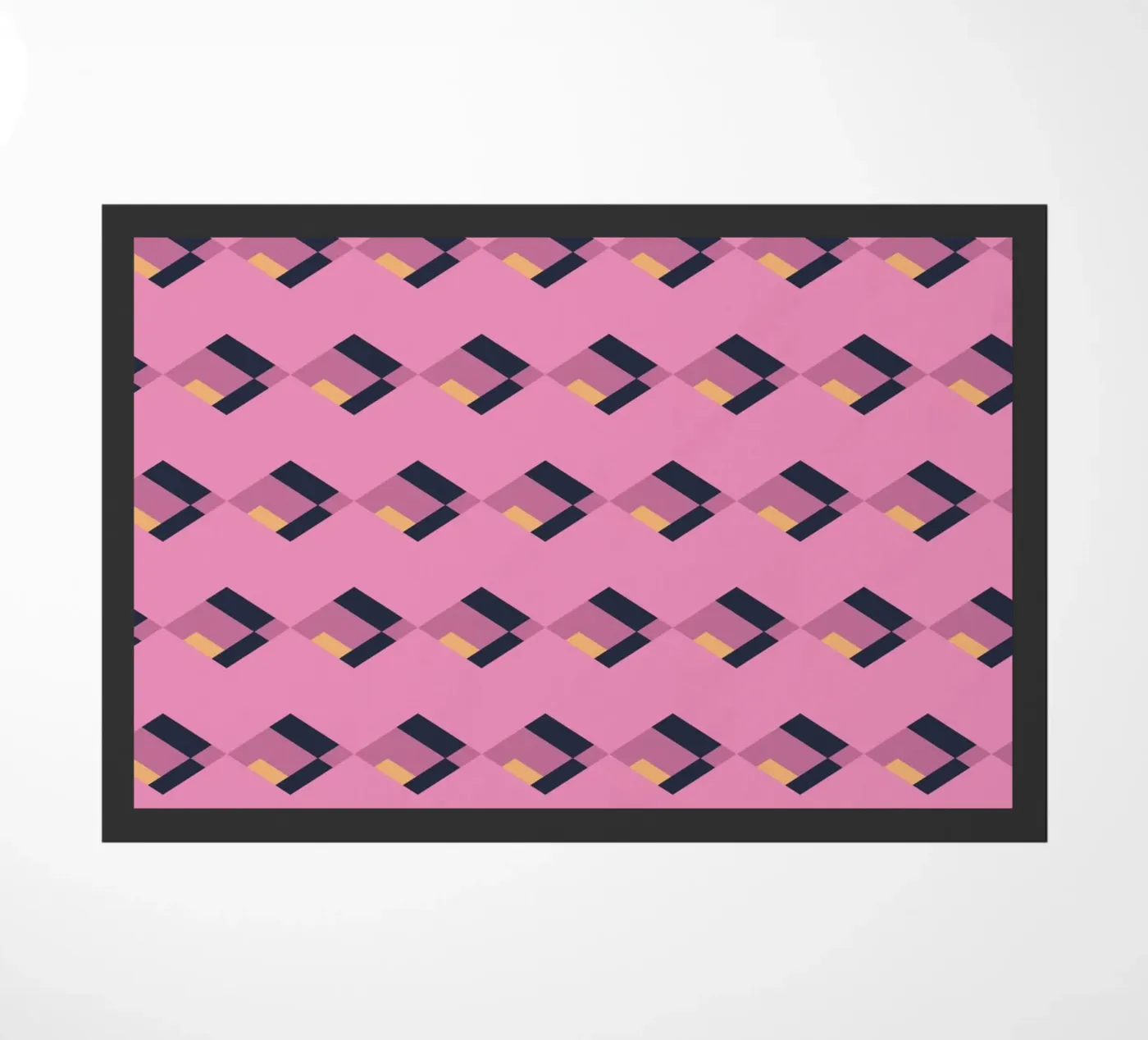 Diamond pink zigzag pattern doormat by Little Dean