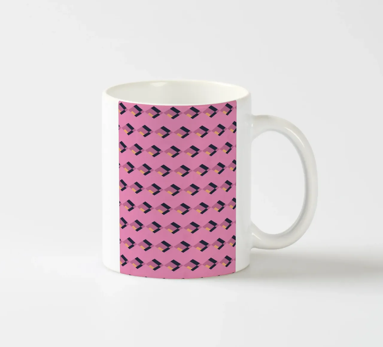 Diamante rosa a zig zag tazza in ceramica da Little Dean