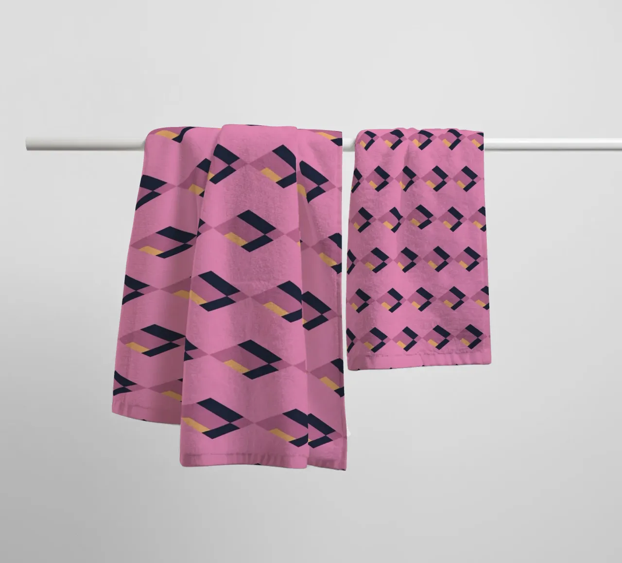 Rosa diamante en zigzag toalla de baño de Little Dean