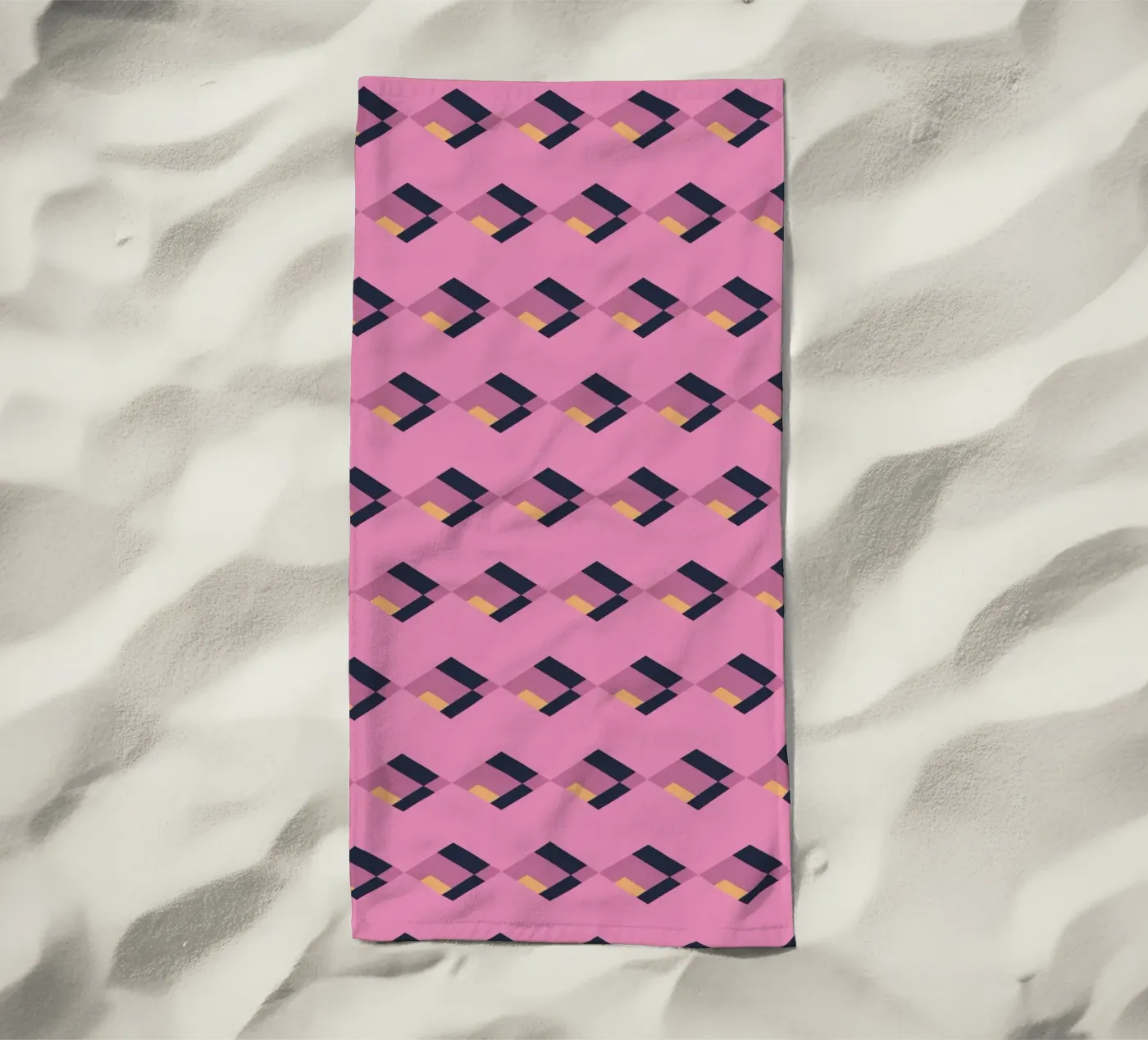 Diamante rosa a zig zag telo mare da Little Dean