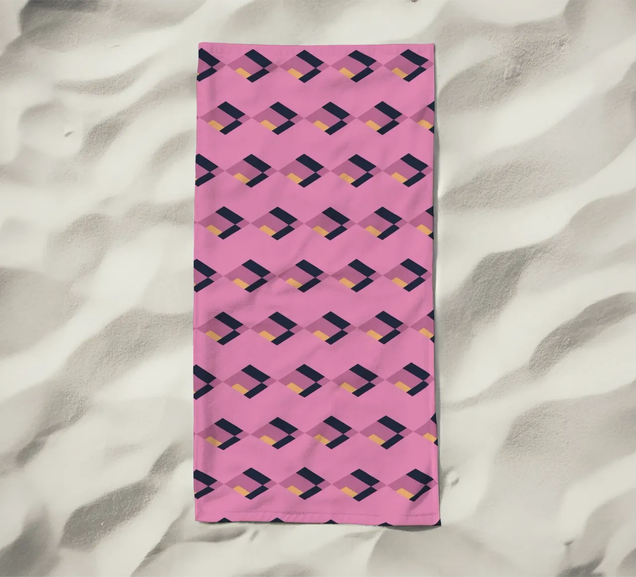 Diamante rosa a zig zag telo mare da Little Dean