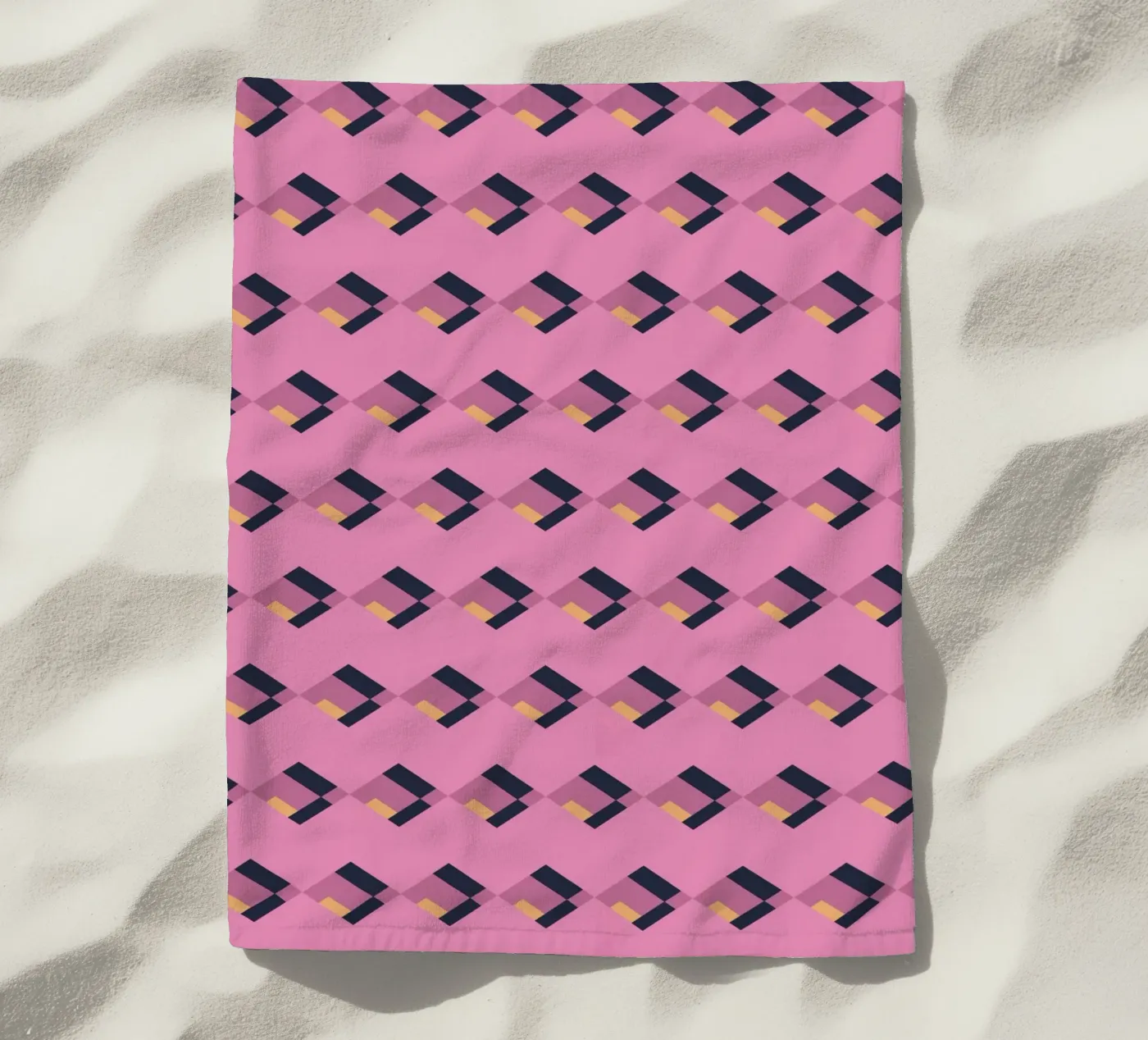 Diamante rosa a zig zag telo mare da Little Dean