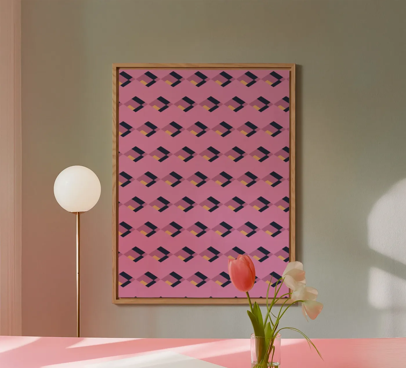 Diamond pink zigzag pattern forex plate by Little Dean