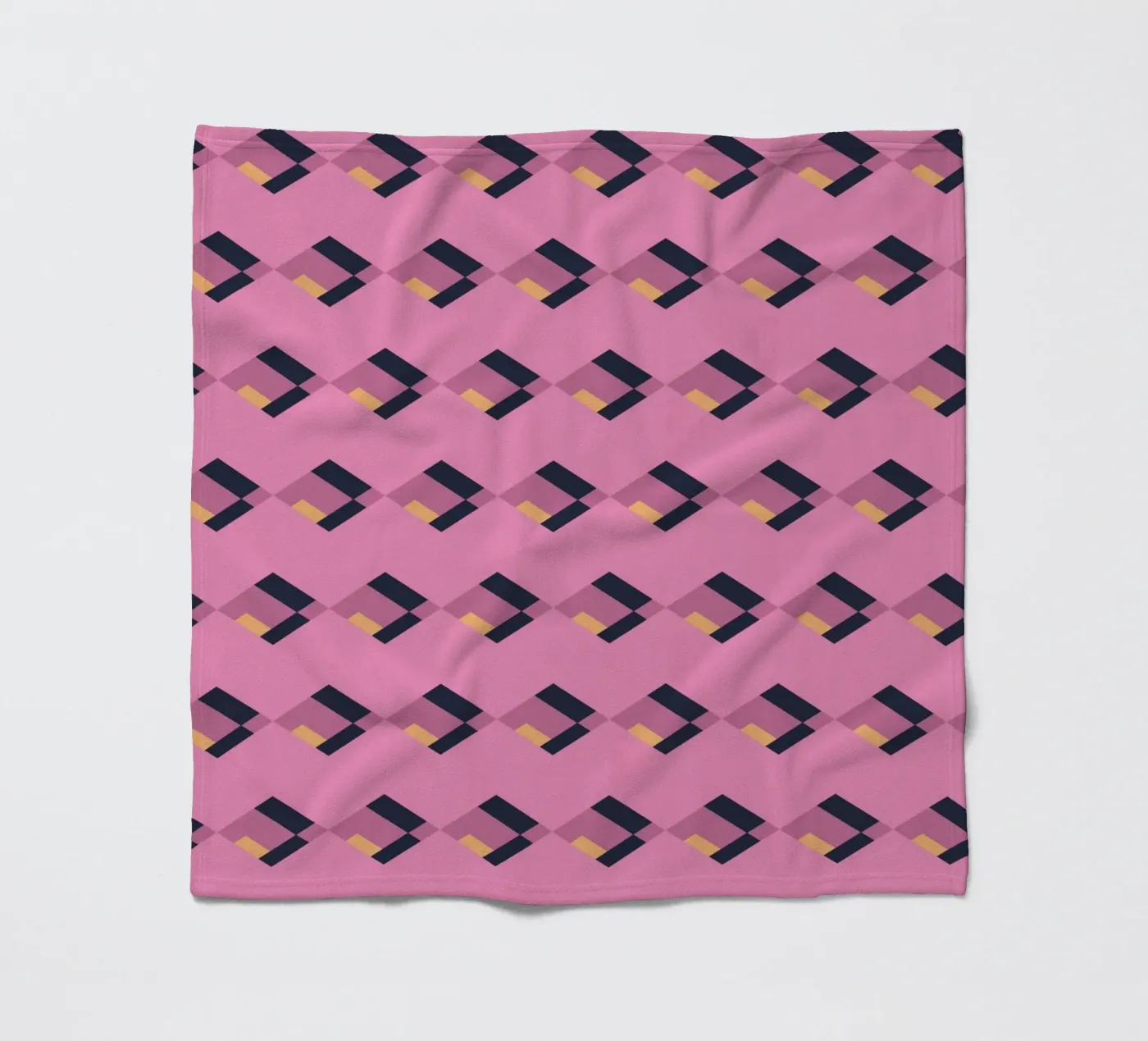 Diamond pink zigzag pattern fleece blanket by Little Dean