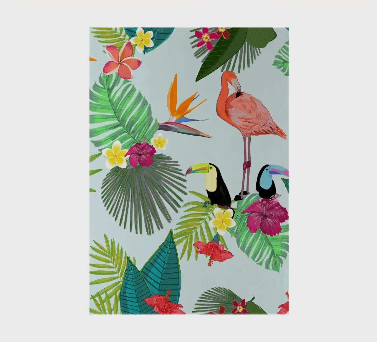 Flamingo and tropical summer pattern notebook by gulsengunel