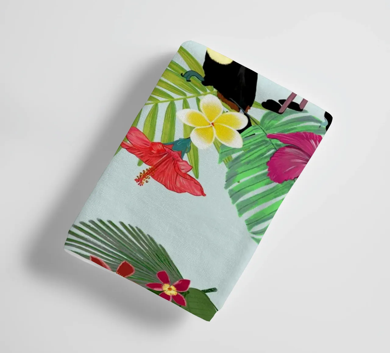 Flamingo and tropical summer pattern towel by gulsengunel