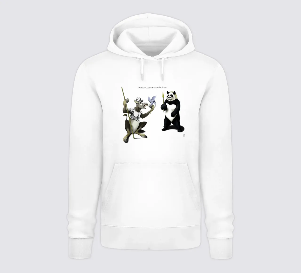 Donkey Xote and Sancho Panda (Titled) felpa con cappuccio da Rob Art | Illustration