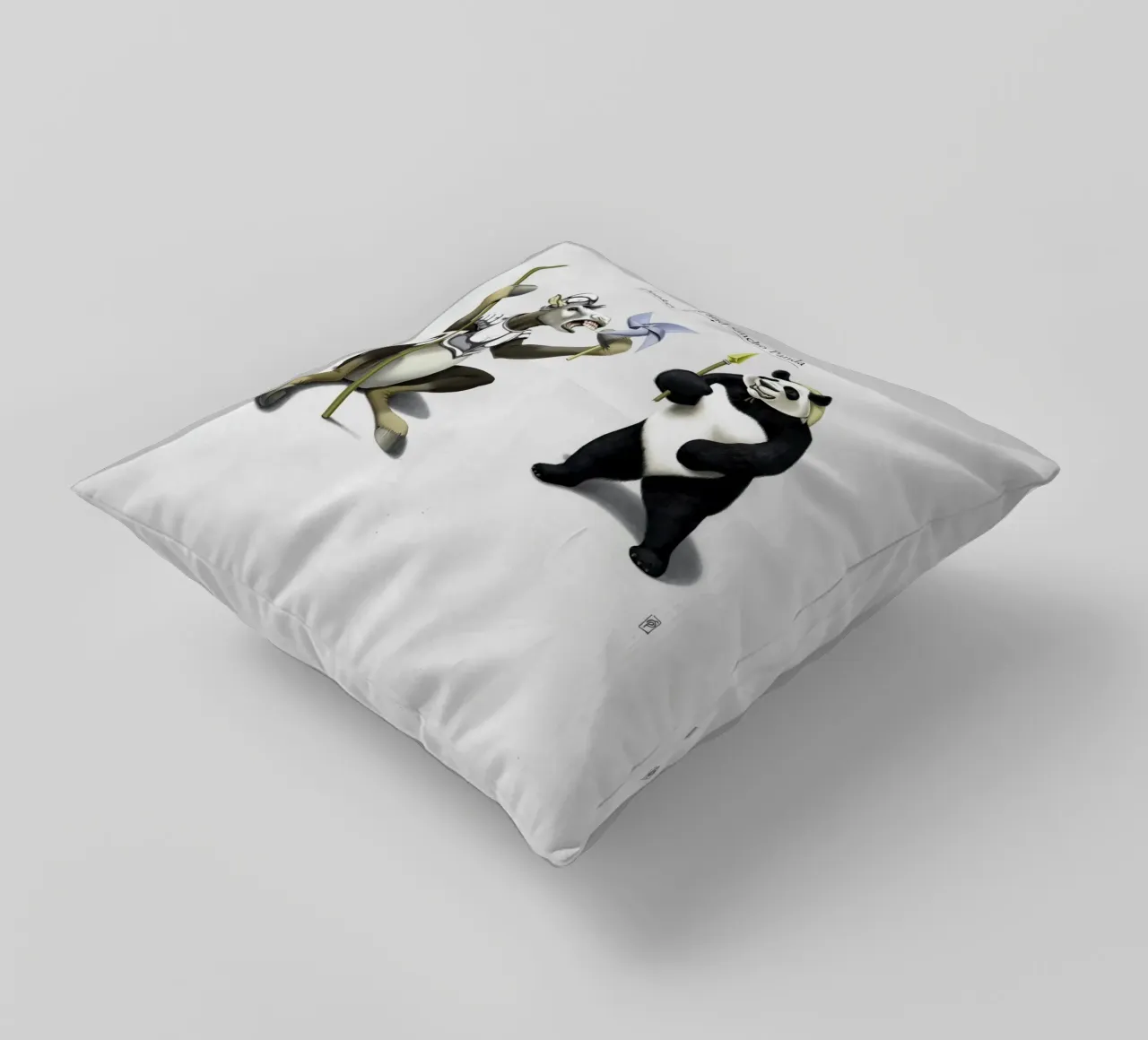 Donkey Xote and Sancho Panda (Titled) cuscino da Rob Art | Illustration