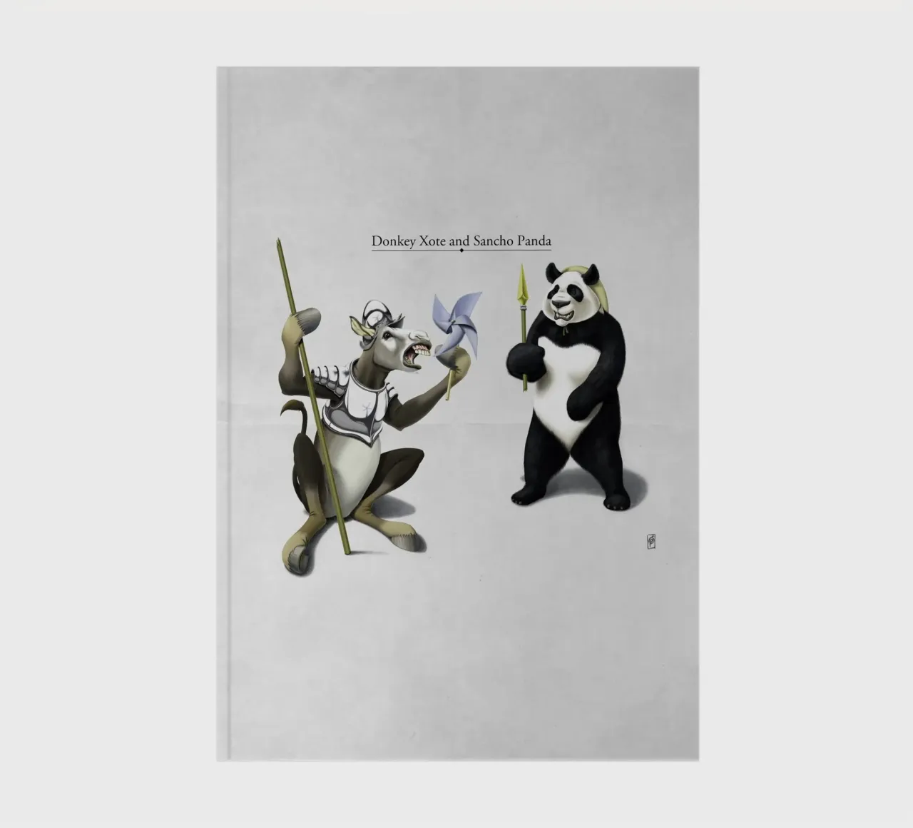 Donkey Xote and Sancho Panda (Titled) notebook by Rob Art | Illustration