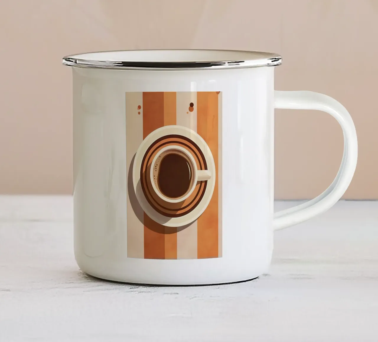 coffee cup enamel mug by Jonathan R NASH