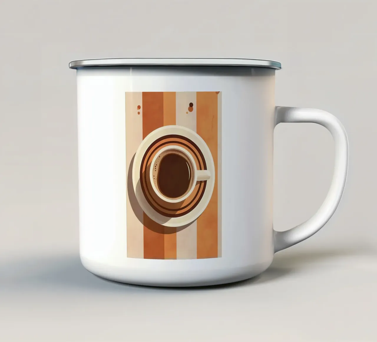 coffee cup enamel mug by Jonathan R NASH