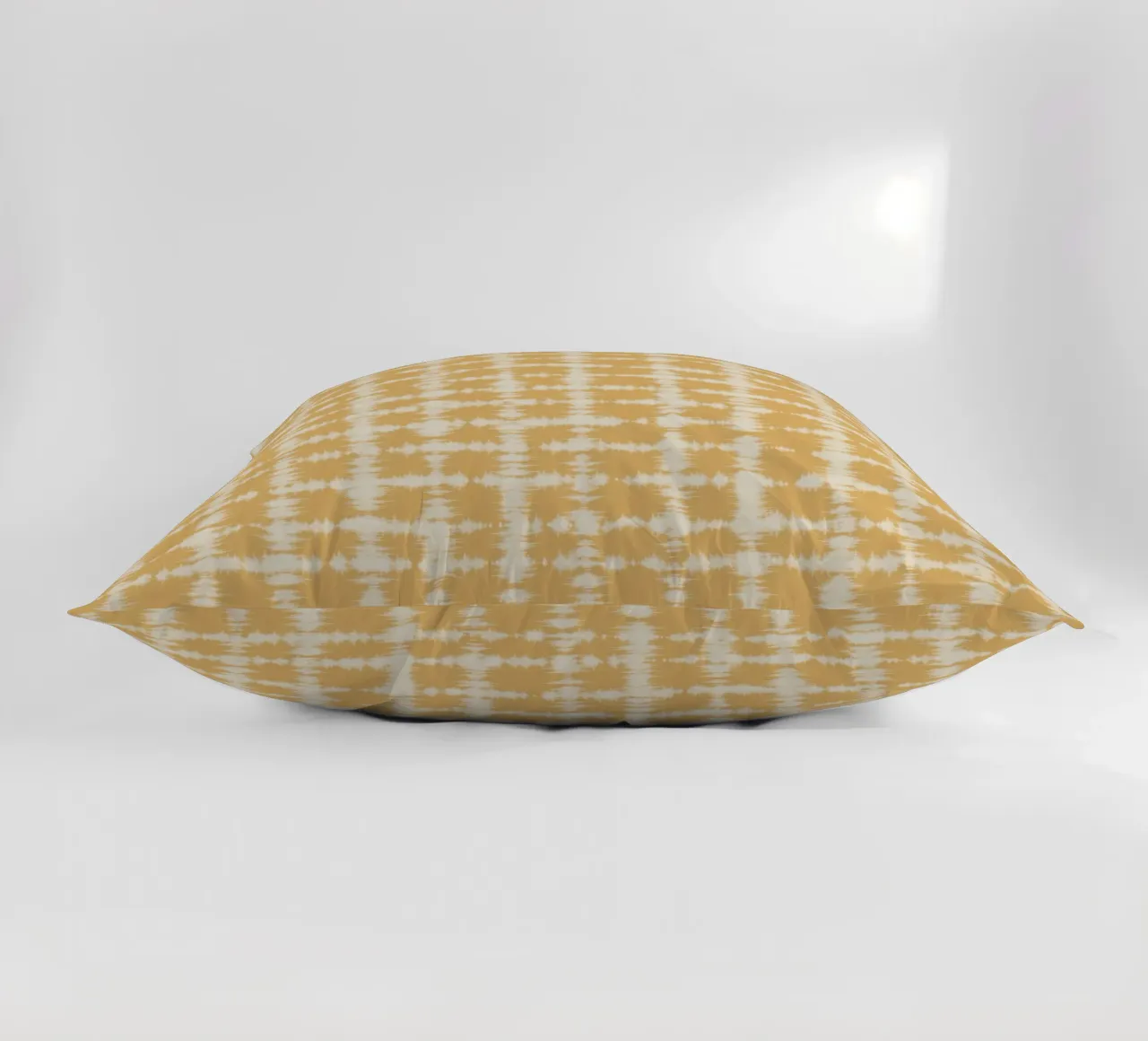 Tintura a quadri ocra cuscino da Little Dean