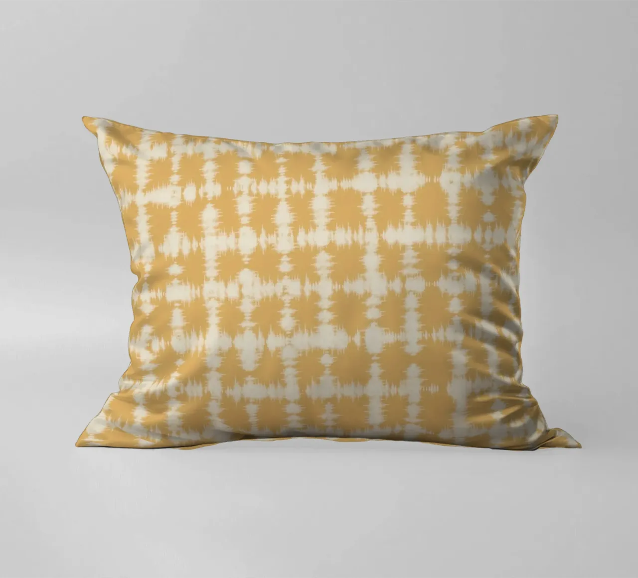 Tintura a quadri ocra cuscino da Little Dean