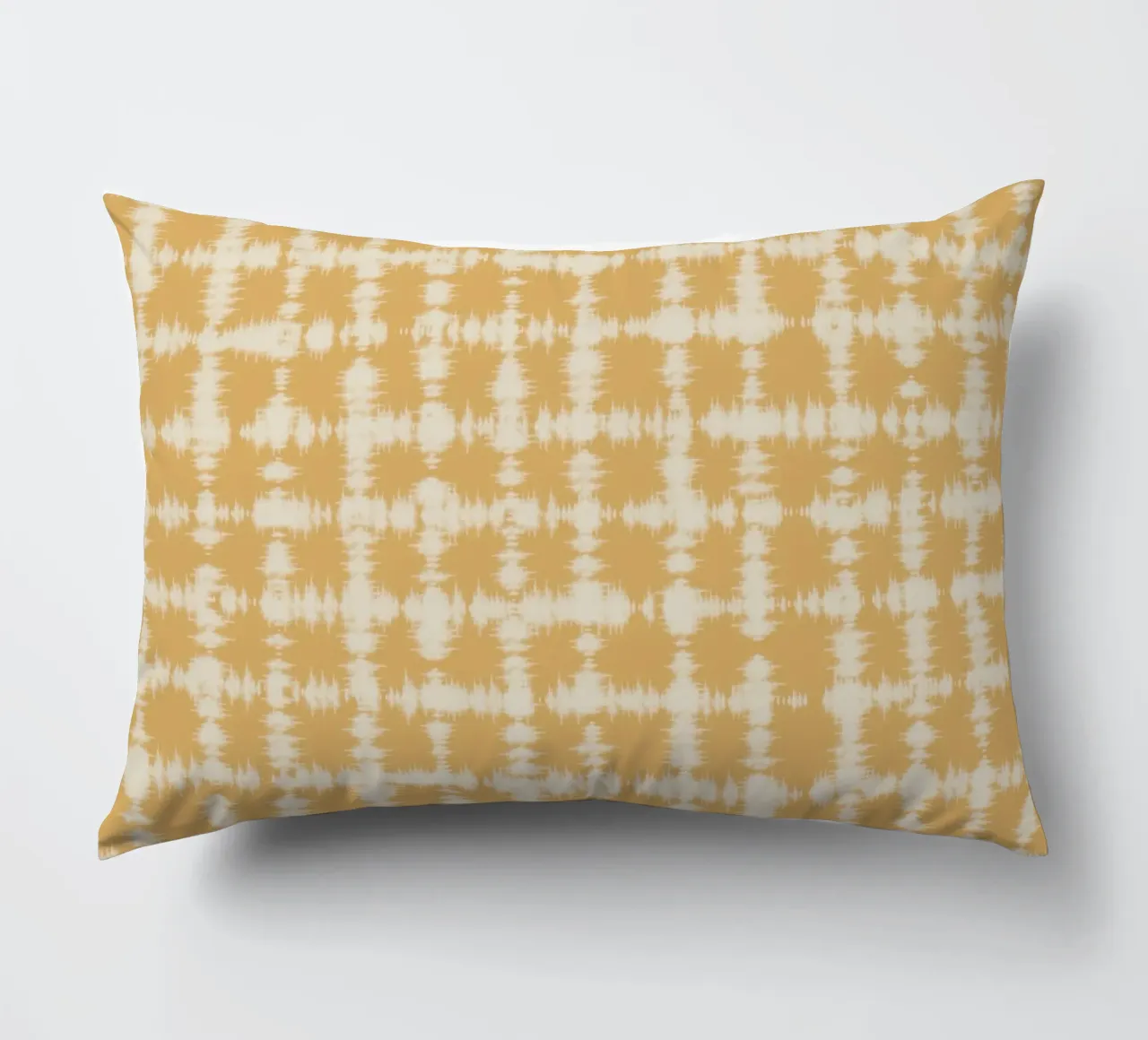 Tintura a quadri ocra cuscino da Little Dean