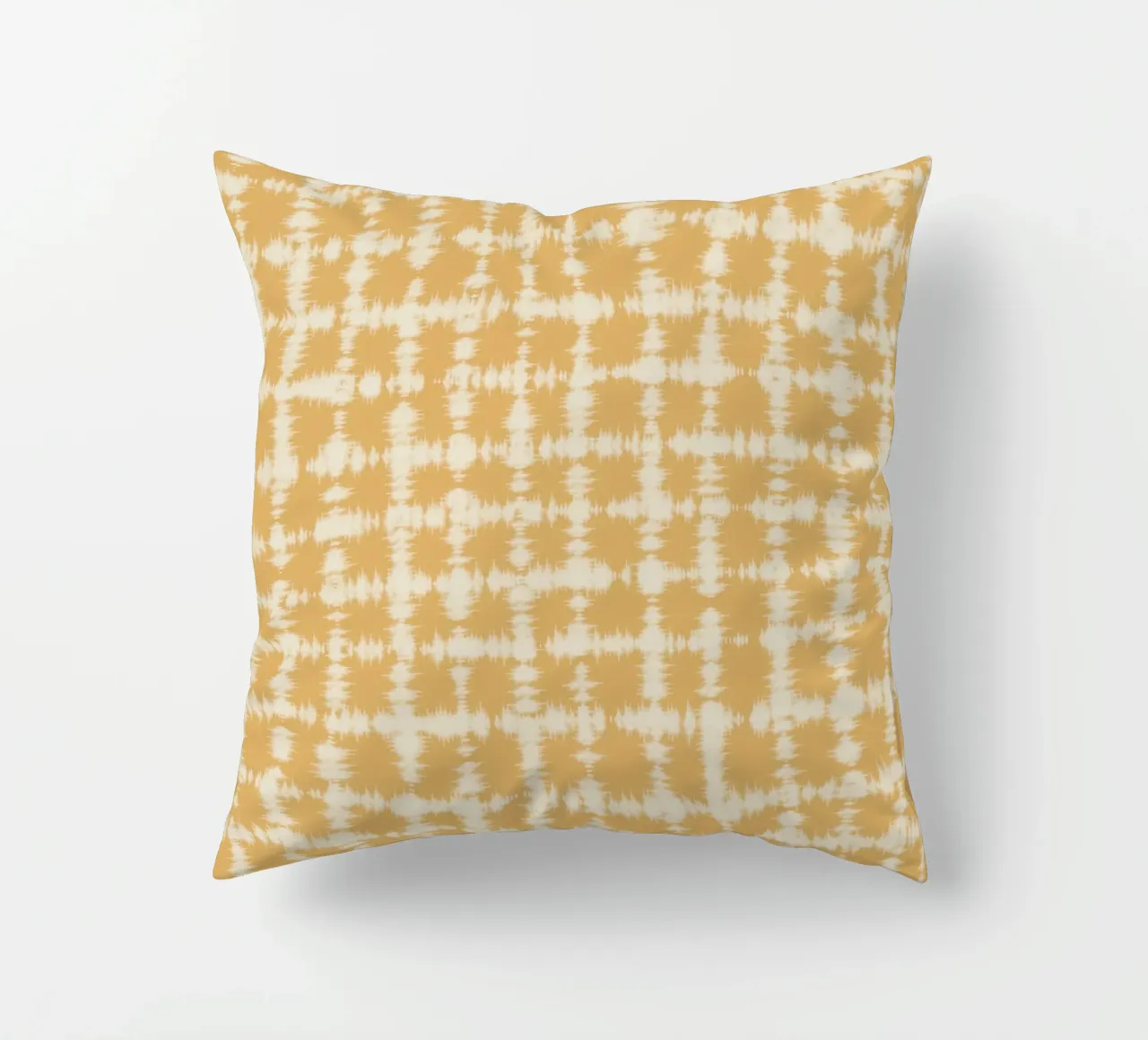 Tintura a quadri ocra cuscino da Little Dean