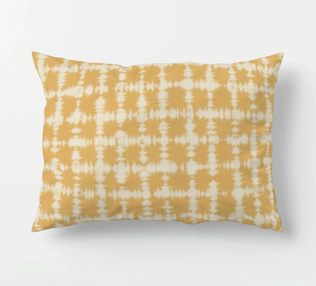 Tintura a quadri ocra cuscino da Little Dean