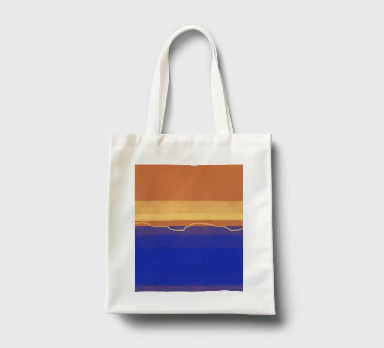 Minimal sunset sky tote bag by Little Dean