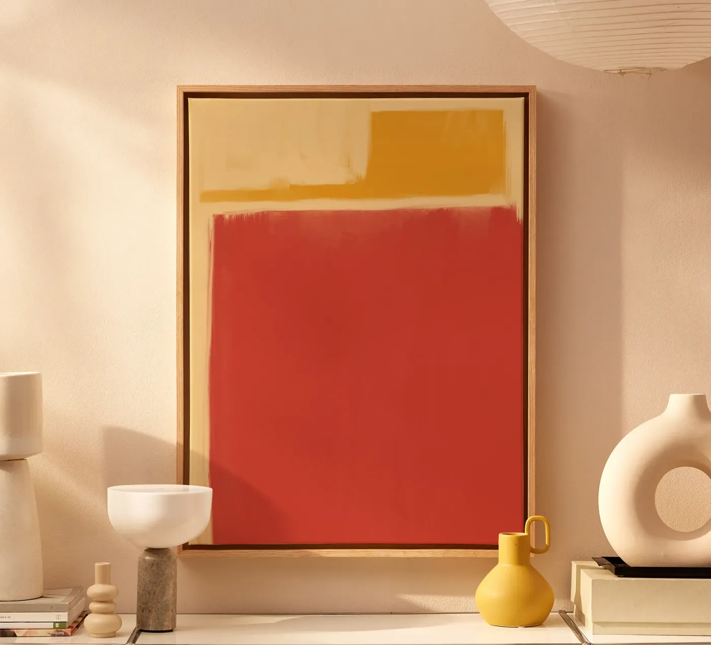 Minimal solid warm canvas van Little Dean