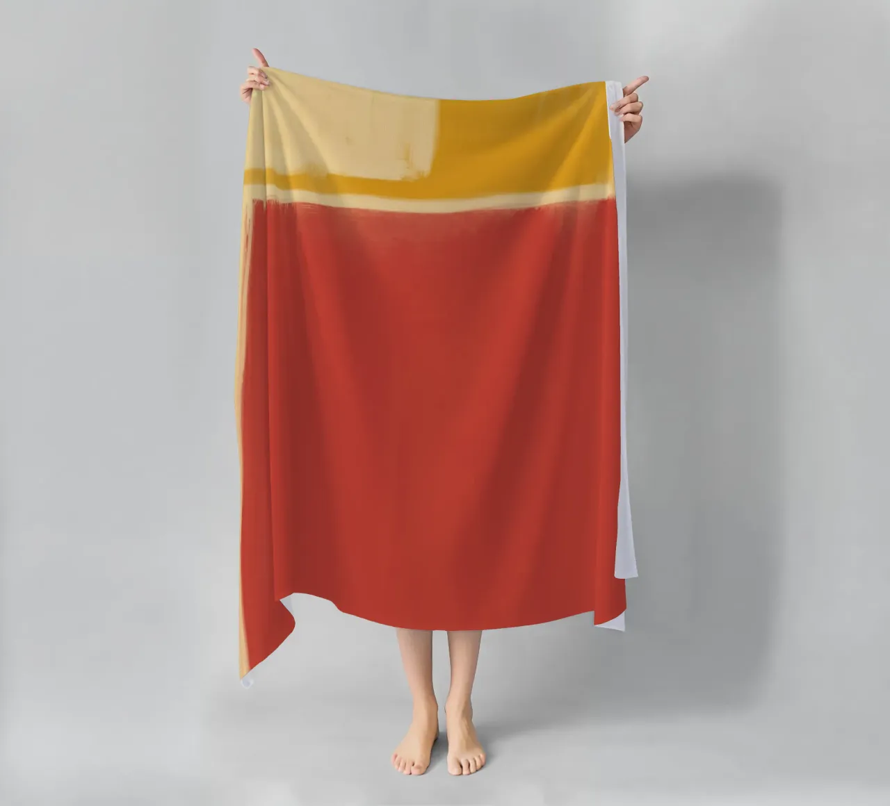 Minimal solid warm beach towel by Little Dean