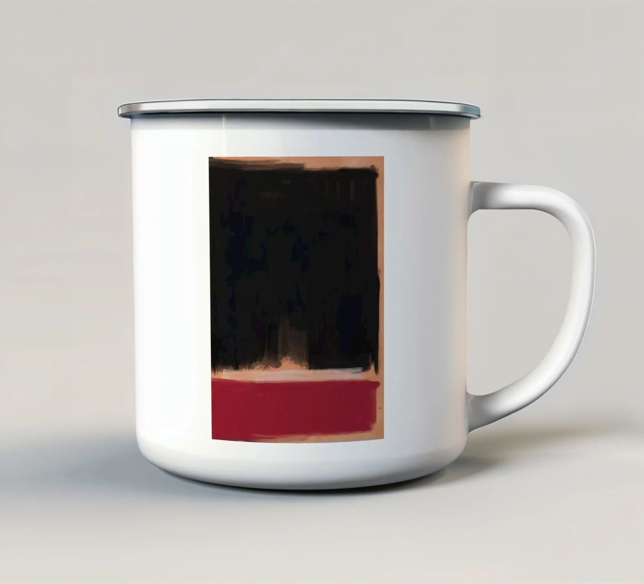Minimal Black astratto tazza in smalto da Little Dean