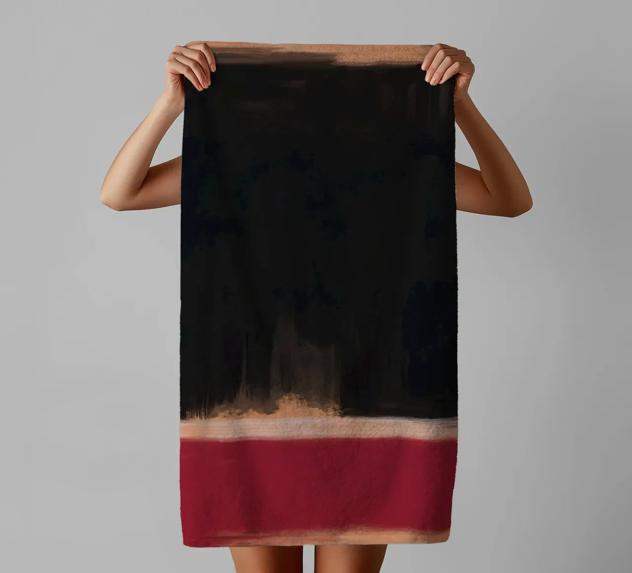 Minimal Black astratto asciugamano da bagno da Little Dean