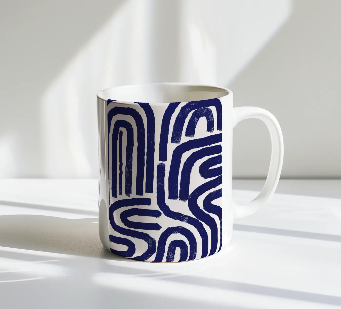 Rusty line pattern ceramic mug by Little Dean