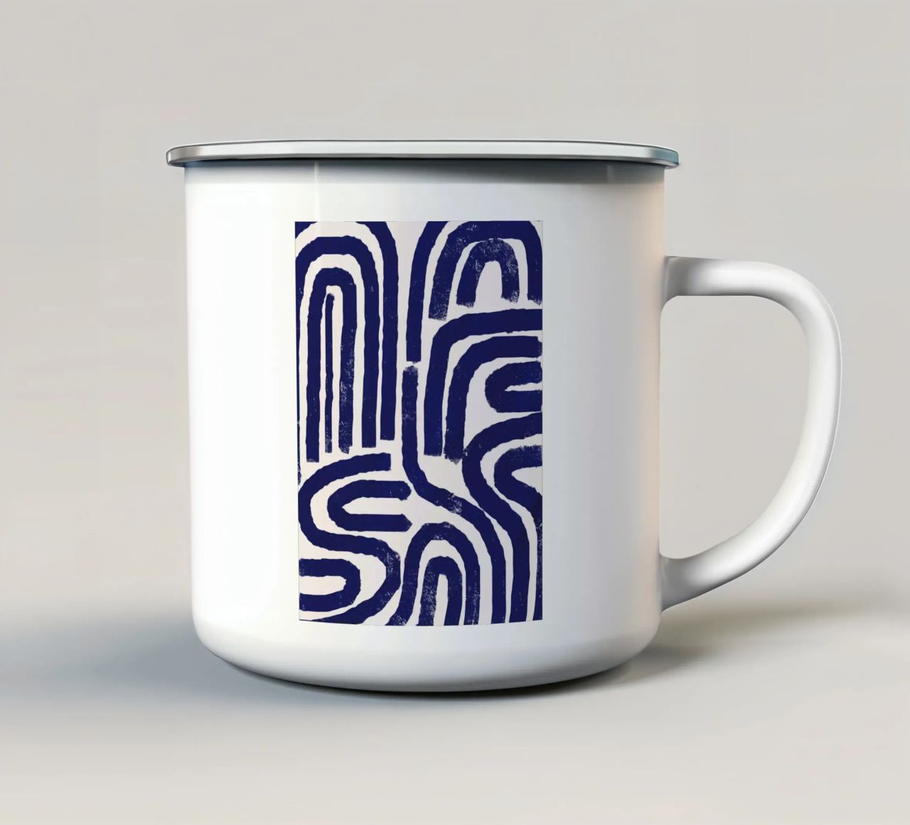 Modello a linee arrugginite tazza in smalto da Little Dean