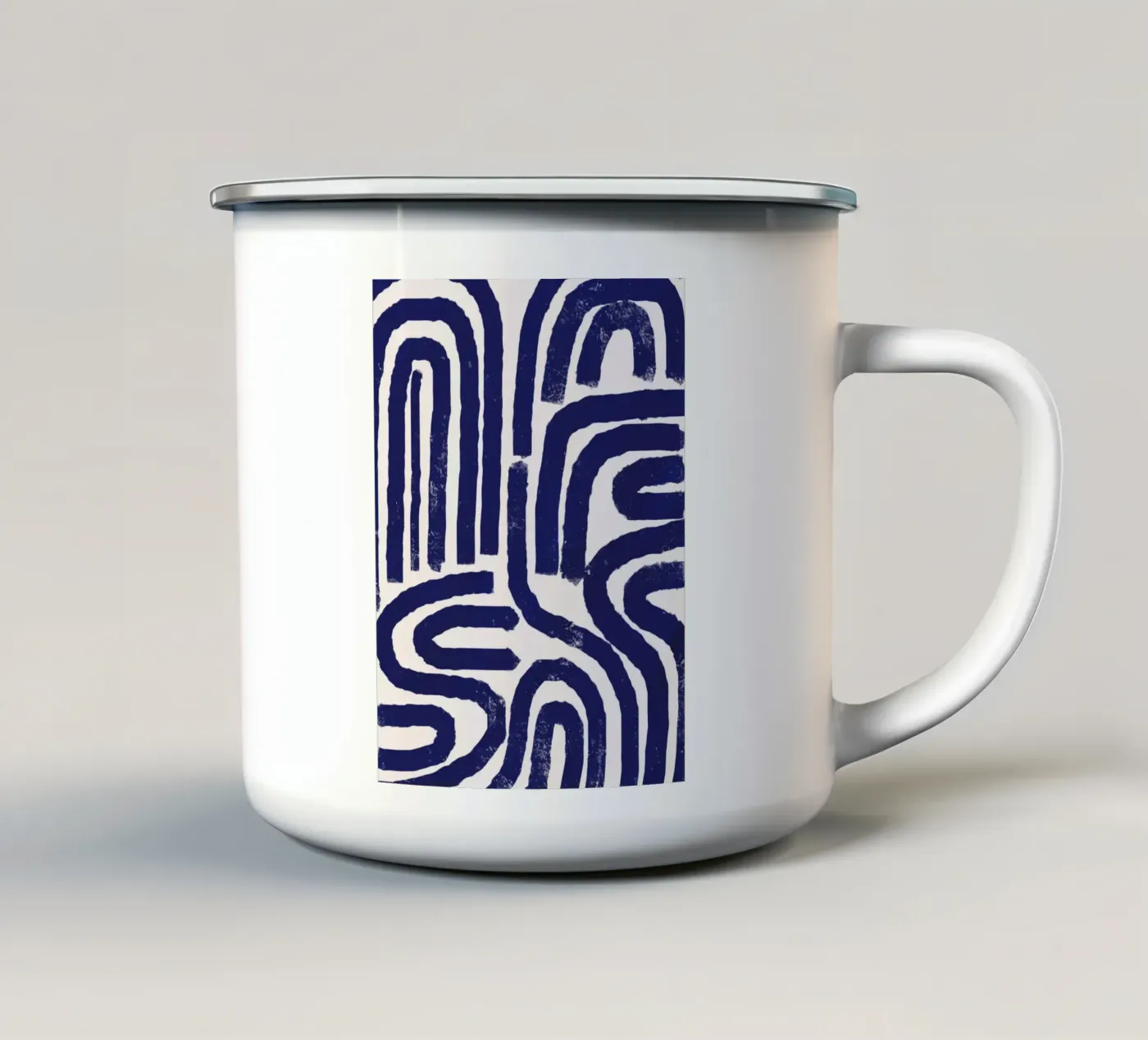 Rusty line pattern enamel mug by Little Dean