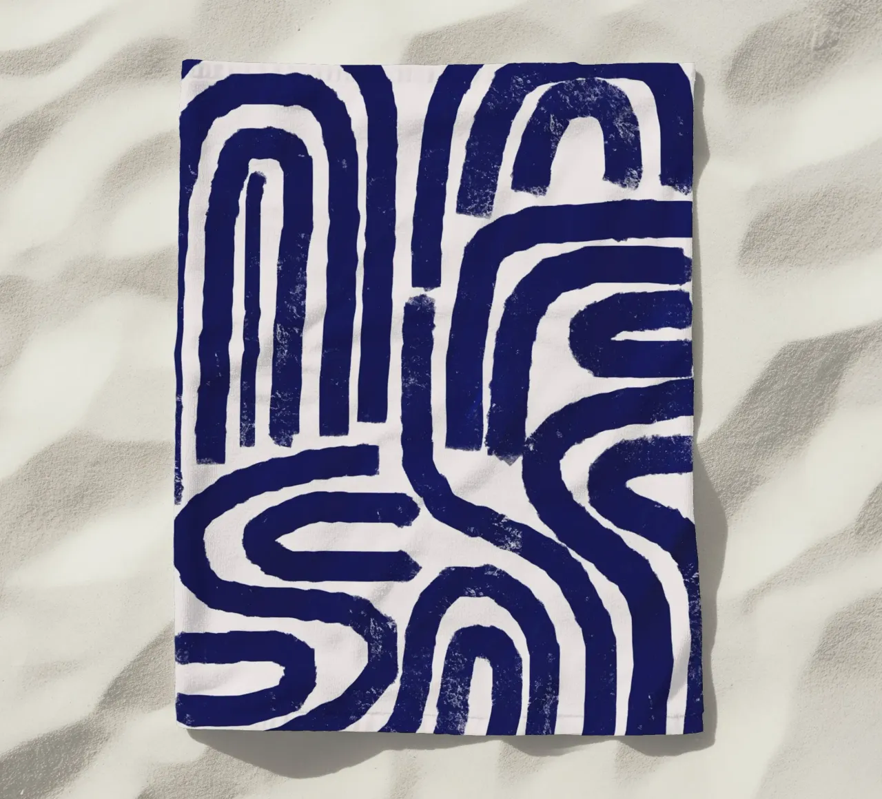 Modello a linee arrugginite telo mare da Little Dean