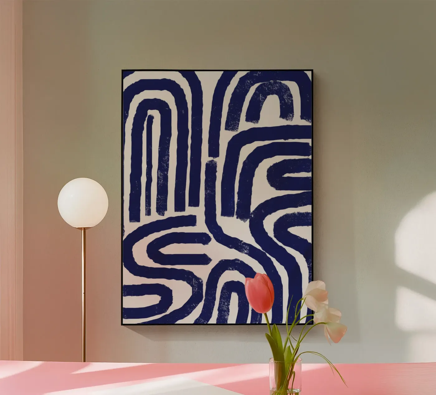 Rusty line pattern acryl van Little Dean