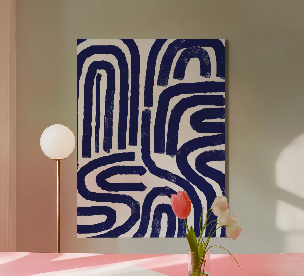 Rusty line pattern canvas by Little Dean
