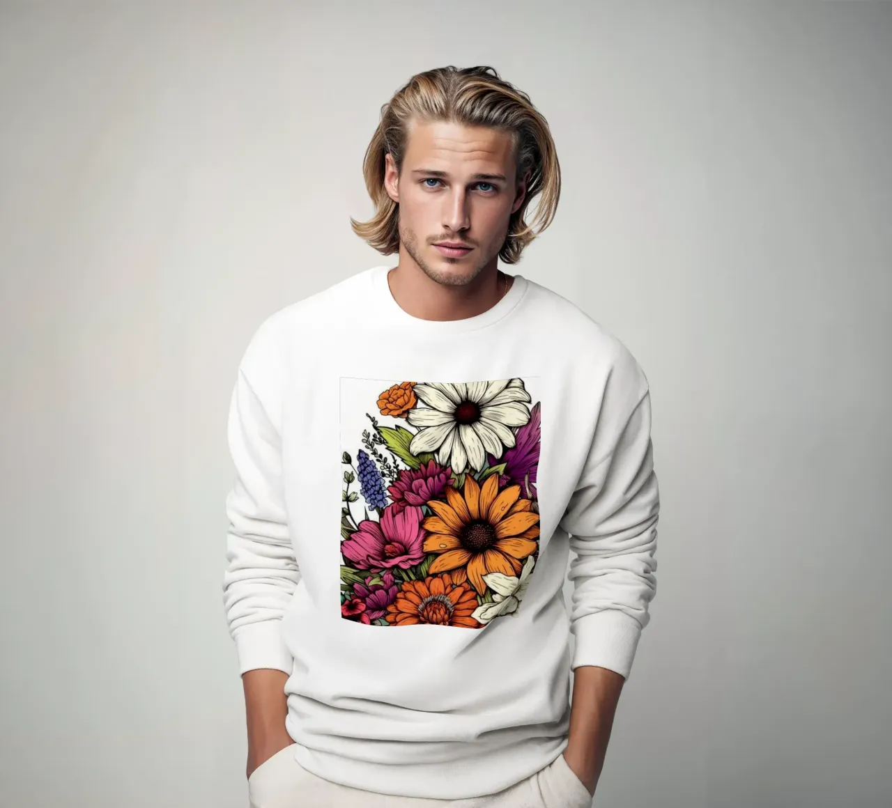 Uitbarsting van bloemen sweatshirt van graphic design