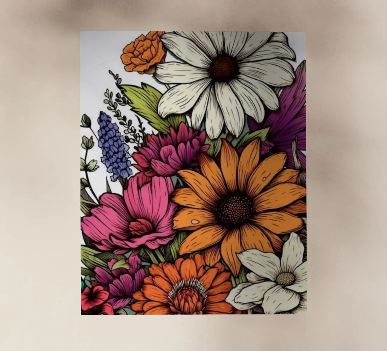 Un'esplosione di fiori pellicola backlit da graphic design