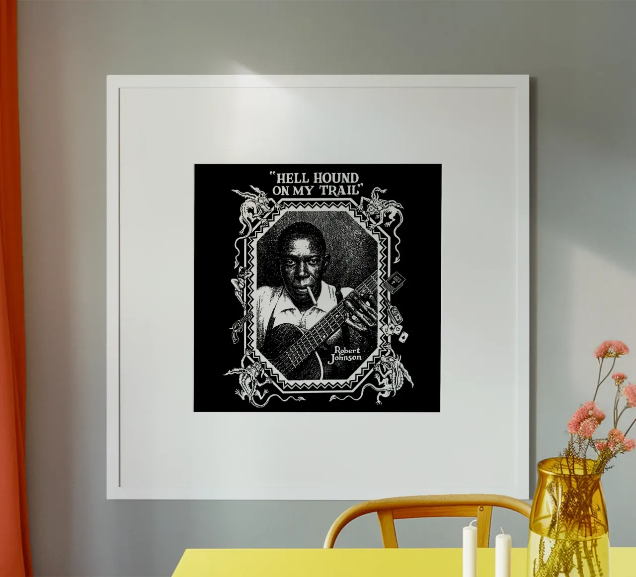 Robert Johnson Hell Hound On My Trail carta hahnemühle da Gladysrg