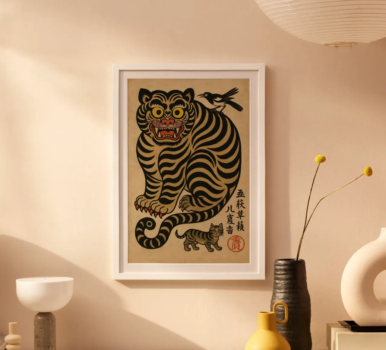 Midnight Whisper Tiger poster con telaio in alluminio da Gei.Butsu